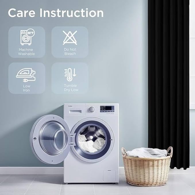 Joydeco 90 Inch Blackout Curtains for Bedroom,Thermal Insulated Black Out Curtains 2 Panels Set, Room Darkening Drapes for Living Room Window Rod Pocket Back Tab (W37 x L90 Inch, Black)