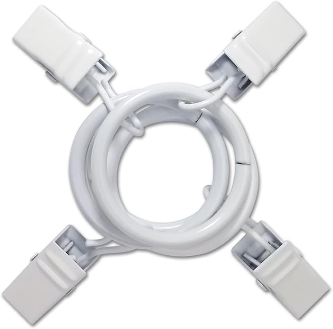 100 Pack White Curtain Rings with Clips, Curtain Hooks Hangers Clip Rings for Hanging Drapes Bows Hat, Drapery Rings 1 in I D, Fits up to 5/8 in Diameter Curtain Rod.