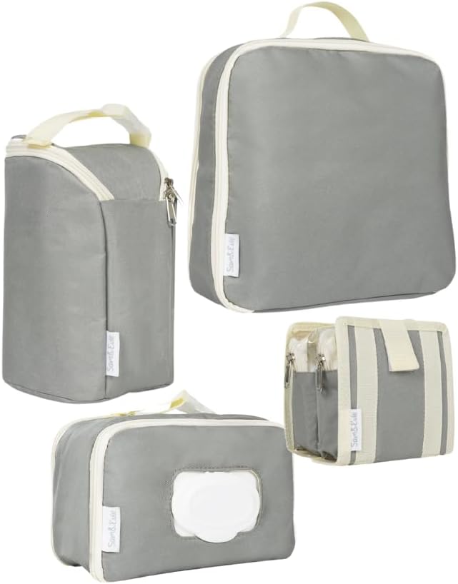 4-in-1 Baby Diaper Bag Organizer Set – Travel Packing Cubes for Baby Essentials, Newborn Must Haves, Diaper Bag Accessories, Wipes Pouch, Snack Pouch – For Boys, Girls, and On-the-Go Parents