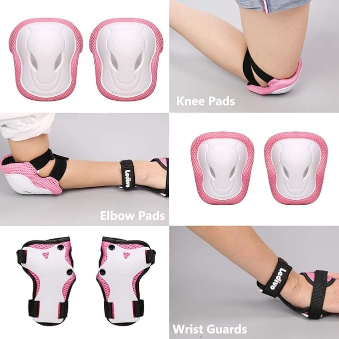 Kids Bike Helmet Protection Gear Set for Toddler Youth Adult, Bicycle Helmet Knee Pads Elbow Pads Wrist Guards for Roller Skate Skateboard Cycling Skating