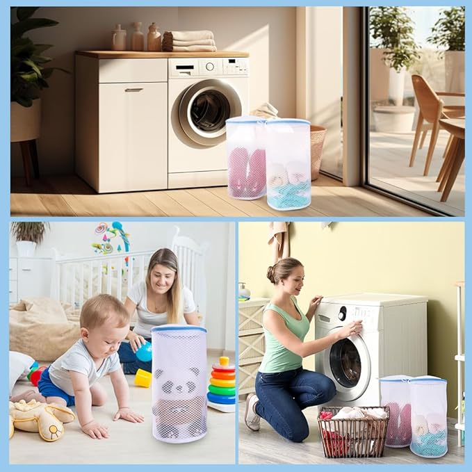 2 Pack Shoes Wash Bags,Shoe Washing Machine Bag,shoe laundry bag for washing machine,Honeycomb Mesh Laundry Bags with Zipper for Sneakers,Running Shoes,Sock,Bras,Delicates and Toys(14 in x 7.8 in)