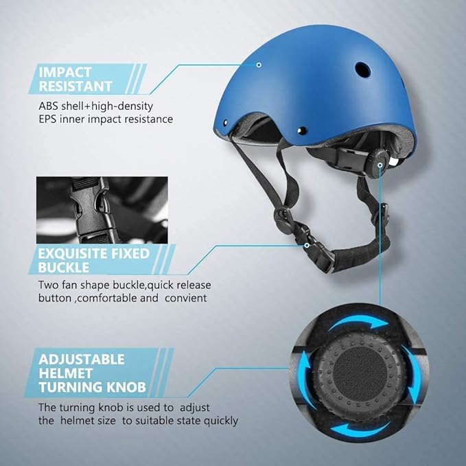 Kids Bike Helmet Protection Gear Set for Toddler Youth Adult, Bicycle Helmet Knee Pads Elbow Pads Wrist Guards for Roller Skate Skateboard Cycling Skating