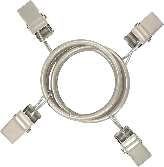 100 Pack Matte Silver Curtain Rings with Clips, Curtain Hooks Hangers Clip Rings for Hanging Drapes Bows Hat, Drapery Rings 1.26 in I D, Fits up to 1 in Diameter Curtain Rod.