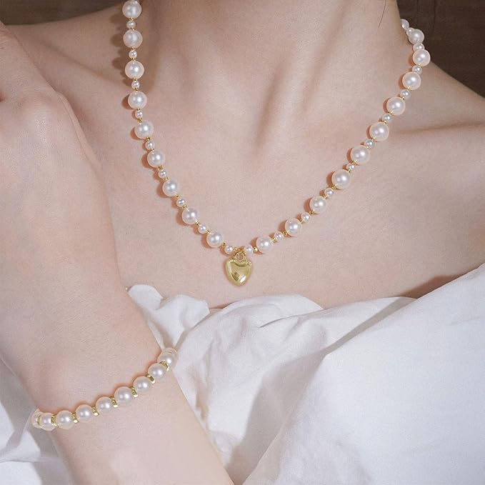 1000Pcs Pearl Beads for Bracelets Making, Pearl Beads for Jewelry Making for Adults, Silver Bracelet Beads DIY Kit, Silver Spacer Beads for Bracelets, Girls Friendship Bracelet Making Kit (Golden)