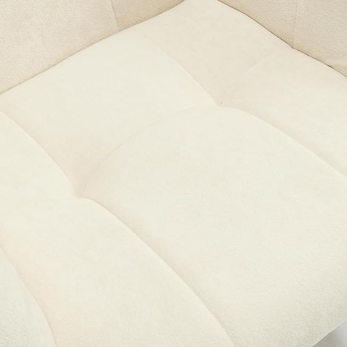 KEEZY Rocking Chair Nursery,Upholstered Glider Chair Padded Seat with High Backrest,Reading Chair,Armchair Comfy Side Chair for Living Room Bedroom Offices (Beige)