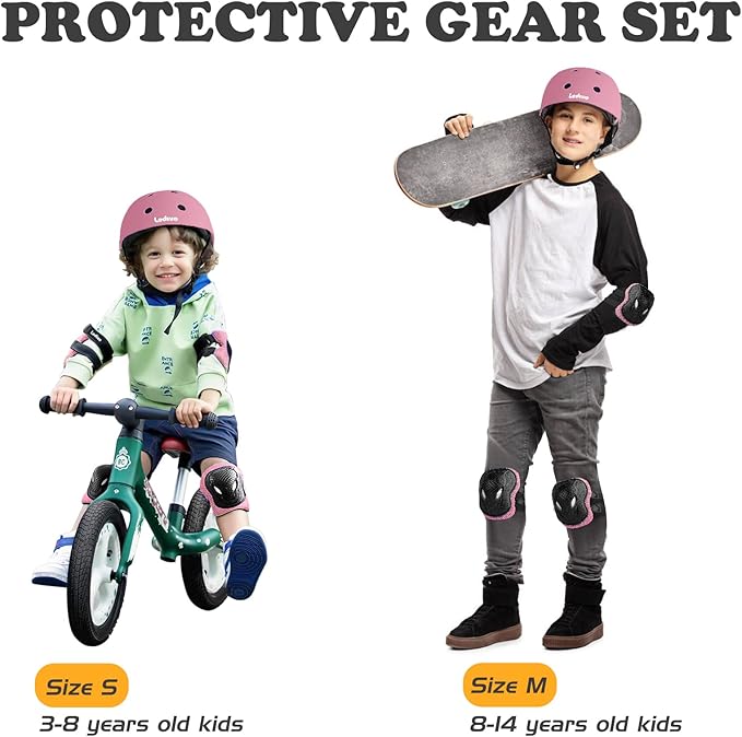 Kids Bike Helmet Protection Gear Set for Toddler Youth Adult, Bicycle Helmet Knee Pads Elbow Pads Wrist Guards for Roller Skate Skateboard Cycling Skating