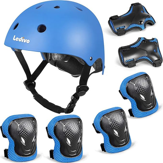 Kids Bike Helmet Protection Gear Set for Toddler Youth Adult, Bicycle Helmet Knee Pads Elbow Pads Wrist Guards for Roller Skate Skateboard Cycling Skating