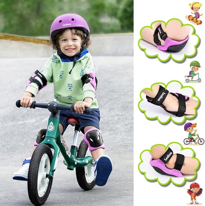 Kids Bike Helmet Protection Gear Set for Toddler Youth Adult, Bicycle Helmet Knee Pads Elbow Pads Wrist Guards for Roller Skate Skateboard Cycling Skating