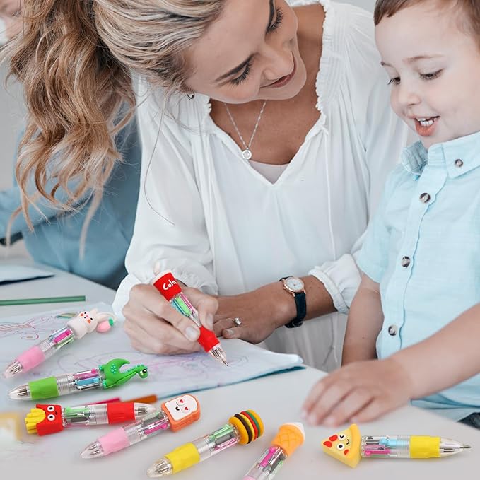 200Pcs Mini Multicolor Pens in One 4-in-1 Cute Pens Bulk for Kids, Ballpoint Pen for Birthdays and Children's Parties, Fun Gifts Assorted Ink Kawaii Pen