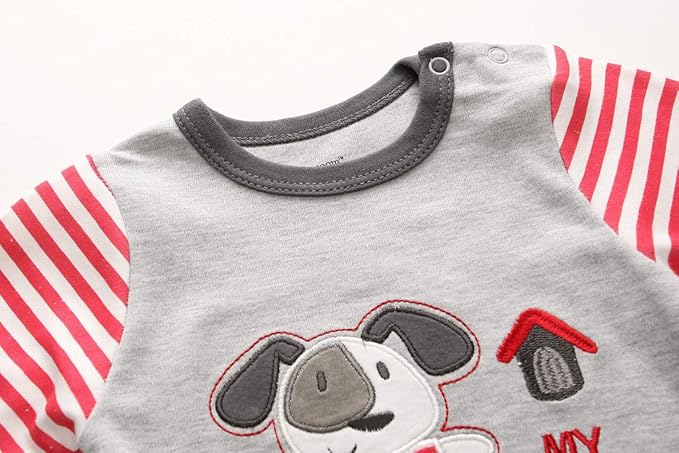 Kiddiezoom Baby and Toddler Boys'Snug Fit Footed One-Piece Romper Jumpsuit Cotton Cotton Footed Outfit