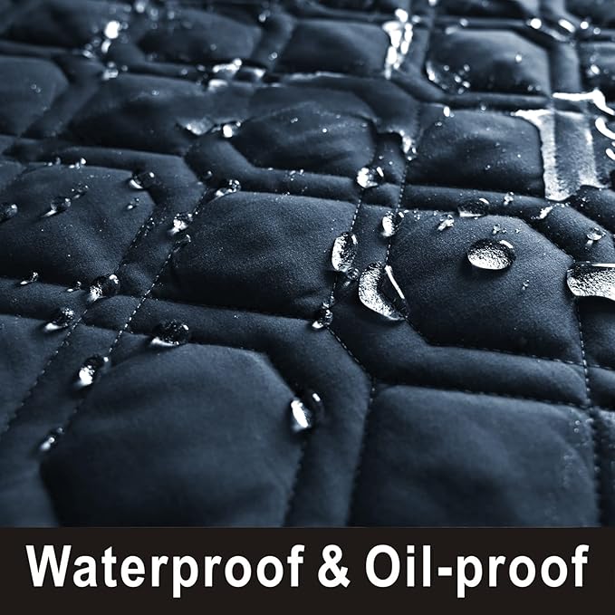 100% Waterproof Dog Bed Cover 68x82 inch Reversible Changing Pad Reusable Camping Mat for Kids/Pet/Dog/Cat Washable Geometric Embroidery Blanket Patchwork Navy+Burgundy