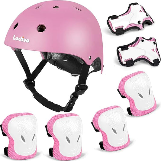 Kids Bike Helmet Protection Gear Set for Toddler Youth Adult, Bicycle Helmet Knee Pads Elbow Pads Wrist Guards for Roller Skate Skateboard Cycling Skating