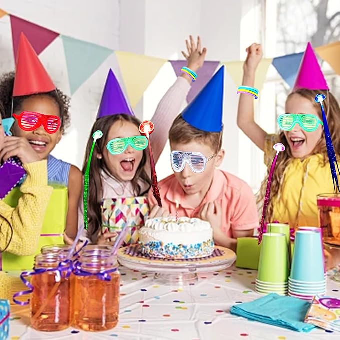 272 PCs Glow Party Supplies, 24 Foam Glow Sticks, 24 LED Glasses and 200 Glow Sticks & Bracelets, 12 Glow sticks headband 12 Fiber Optic Hair Light,Glow Neon Party Favors for Wedding, Concert, Raves