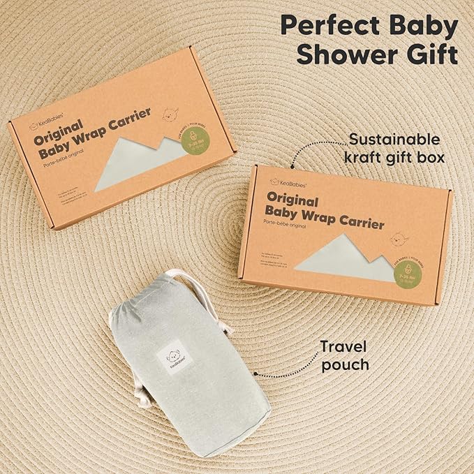 KeaBabies Baby Wrap Carrier - All in 1 Original Baby Carrier Newborn to Toddler Sling, Easy to Wear, Hands Free Bonding, Lightweight, Breathable Infant Wraps (Rhino Gray)