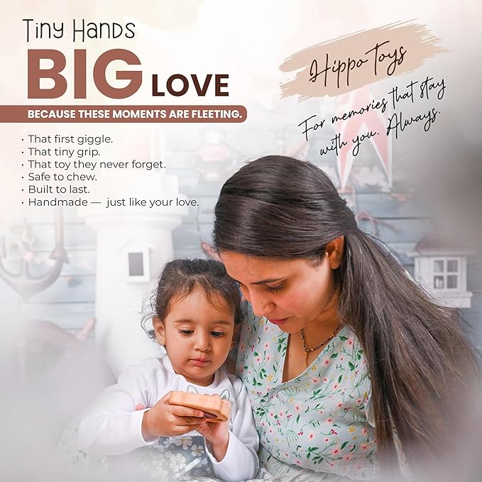 100% Wooden Baby Toy | No Paint, No Plastic | Eco-Friendly Rattle for 0β6 Months