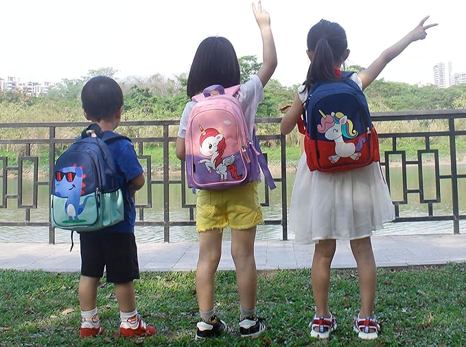 12 inch Kids Small Toddler Preschool Travel Backpack Cool Cute Cartoon Daypack (Little Red Unicorn)