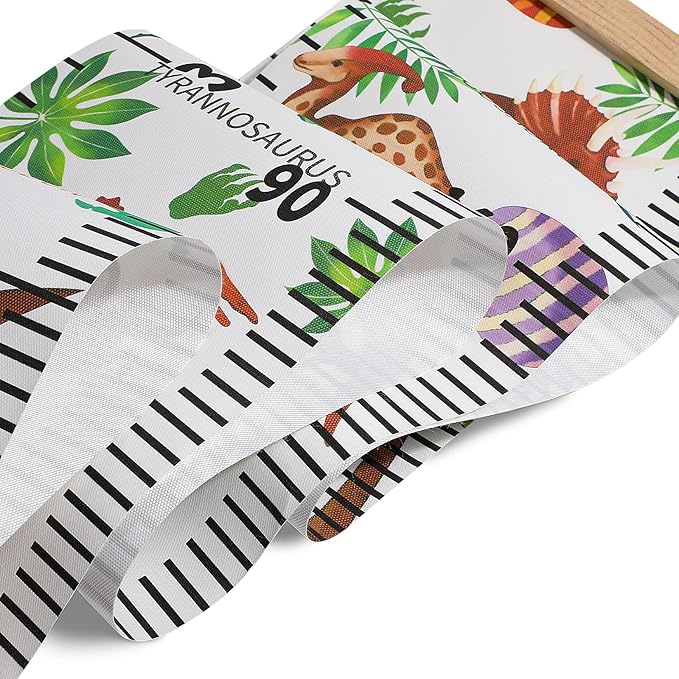 Kids Dinosaur Growth Chart Height Measuring Chart, Canvas Wall Hanging Rulers for Baby Children Kids Boys Bedroom Decor