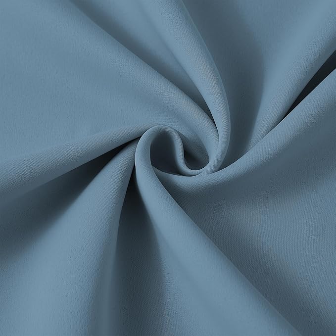 KEQIAOSUOCAI Pinch Pleated Blackout Curtain Drapes for Window 95" L - Triple Weave Energy Saving Thermal Room Divider Blackout Panels for Patio (72" Wide per Panel, 2 Panels, Dusty Blue)