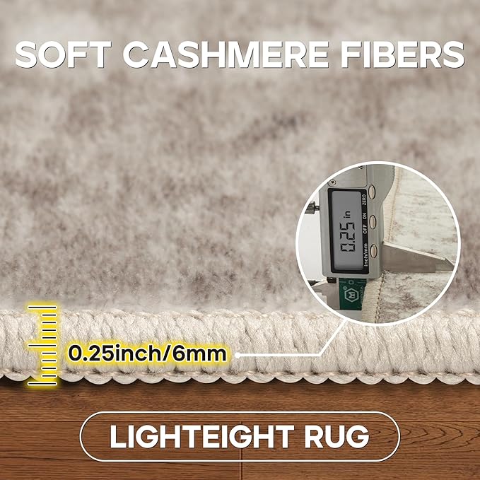 10x14 Area Rugs Large Living Room Rug Washable: Modern Abstract Rug Indoor Modern Carpet Non Slip for Dining Room Bedroom Nursery Home Office Brown Grey