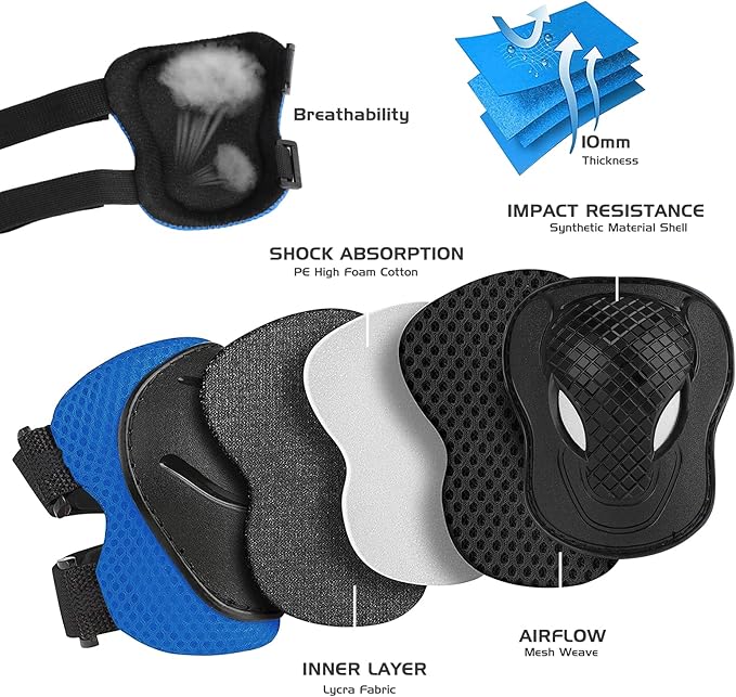 Kids Bike Helmet Protection Gear Set for Toddler Youth Adult, Bicycle Helmet Knee Pads Elbow Pads Wrist Guards for Roller Skate Skateboard Cycling Skating
