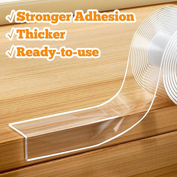 2 Rolls Clear Soft Corner Protectors for Furniture Strip,1.57 in x 13.12 FT,Sharp Edge & Table Bumper,Window Edge,Wall Protector, Soft Corner Guards Safe for Proof,Table Corner Protectors in Family