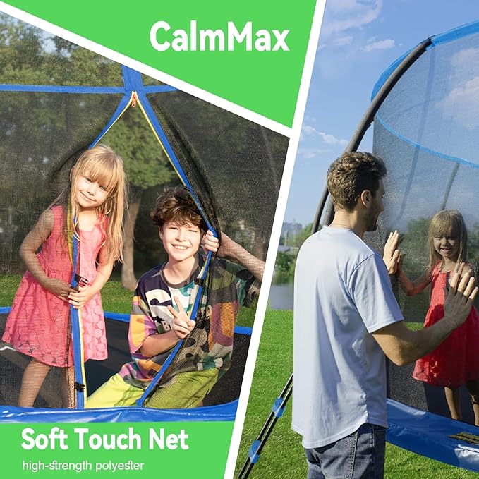 14FT 12FT 10FT 16FT Trampoline with Safety Enclosure, Anti-Rust Coating – ASTM Certified, Heavy-Duty Outdoor Trampoline with Ladder – for Kids & Adults