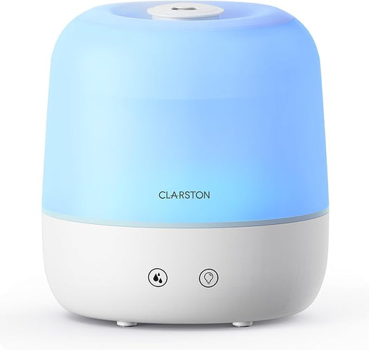 2L Cool Mist Humidifier for Bedroom with 360° Adjustable Nozzle, High and Low Mist Levels, Ultra-Low Noise, Light-Off, No BPA, Auto Shut Off, Ideal Baby Humidifier with Easy Top Filling