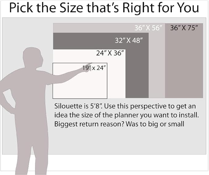 30-Day 1-Month Dry and Wet Erasable Wall Calendar Planner (Horizontal 32" 48", Sky Blue)