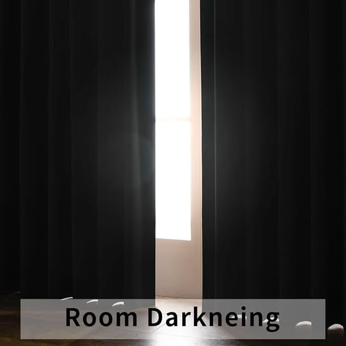 Joydeco Blackout Curtains 84 Inch Long for Bedroom, Thermal Insulated Black Out Curtains 2 Panels Set, Room Darkening Drapes for Living Room Window (W52 x L84 Inch, Brown)