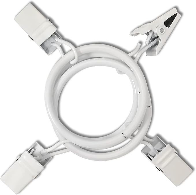 100 Pack White Curtain Rings with Clips, Curtain Hooks Hangers Clip Rings for Hanging Drapes Bows Hat, Drapery Rings 1.26 in I D, Fits up to 1 in Diameter Curtain Rod.