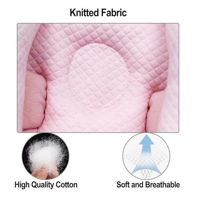 2 in 1 Baby Support Pillow, Banana Shape Baby Neck Head Travel Pillow Stroller Insert Cushion for Kids, Toddler, Pink