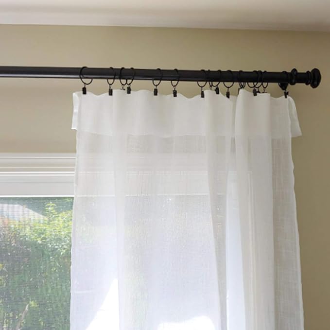 20 Pack Black Curtain Rings with Clips, Curtain Hooks Hangers Clip Rings for Hanging Drapes Bows Hat, Drapery Rings 1.77 in I D, Fits up to 1.5 in Diameter Curtain Rod.