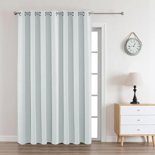 Joydeco Greyish White Custom Solid Single Blackout Curtain for Bedroom and Living Room, Grommet Thermal Insulated Room Darkening Curtain 1 Panel (Custom Size,Greyish White)