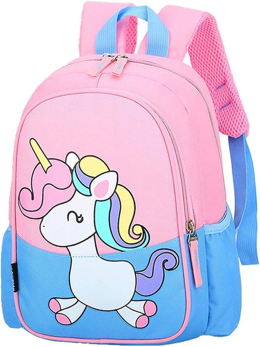 12 Inch Kids Small Toddler Preschool Travel Backpack Cool Cute Cartoon Daypack (Little Blue Unicorn)