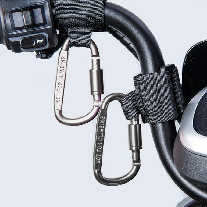2 Pcs Baby Stroller Hook with Locking Mechanism, Carry 30 lbs per Stroller Carabiner Clip, Adjustable Baby Stroller & Car Seat Hook for Hanging Diaper Bag, Golf, Shopping and Pet Cart