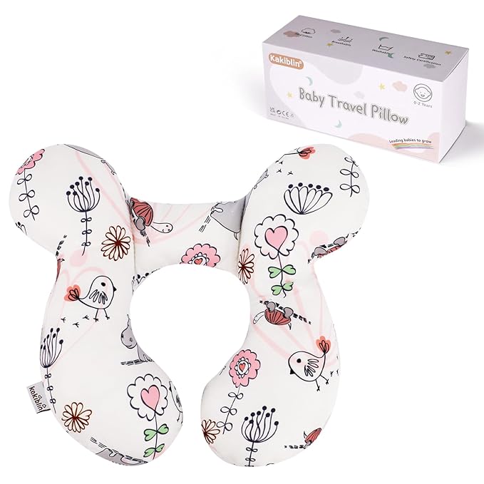 KAKIBLIN Baby Neck Pillow, Upgraded Baby Support Pillow,Babies Head Pillow,Neck Support Pillow for for Car Seat,Pushchair,Travel (Hippo)