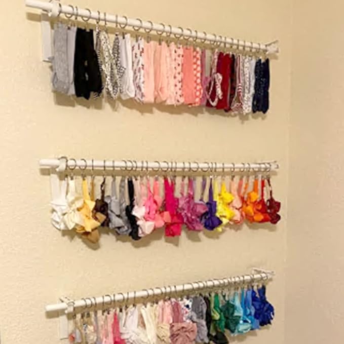 100 Pack Bronze Curtain Rings with Clips, Curtain Hooks Hangers Clip Rings for Hanging Drapes Bows Hat, Drapery Rings 1 in I D, Fits up to 5/8 in Diameter Curtain Rod.