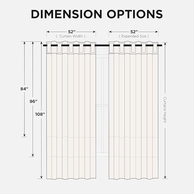 Joydeco Blackout Curtains 84 Inch Long for Bedroom, Thermal Insulated Black Out Curtains 2 Panels Set, Room Darkening Drapes for Living Room Window (W52 x L84 Inch, Beige)