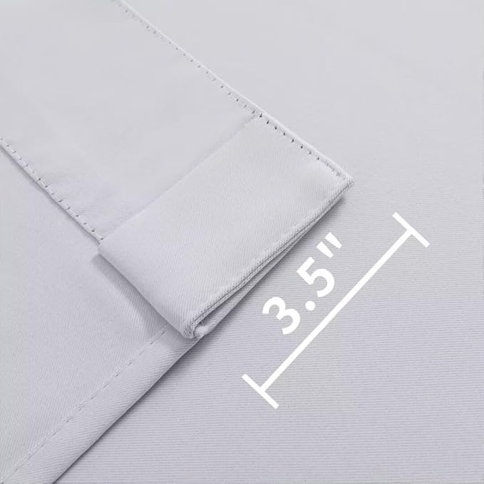 Joydeco White Blackout Curtains 96 Inches Long for Bedroom, Curtains 96 Inch Length 2 Panels Set, Room Darkening Curtains & Drapes for Living Room Window (W52 x L96 Inch, Greyish White)