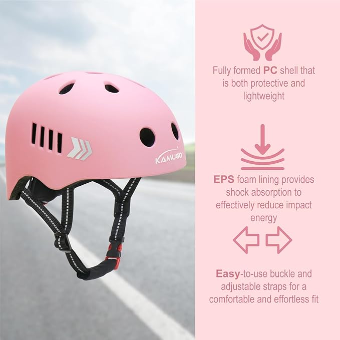KAMUGO Toddler Helmet Kids Bike Helmet for Girls Boys Ages 2-8 Years,Toddler Bicycle Helmet Suitable for Skateboard Scooter Roller Skating Inline Roller Skating