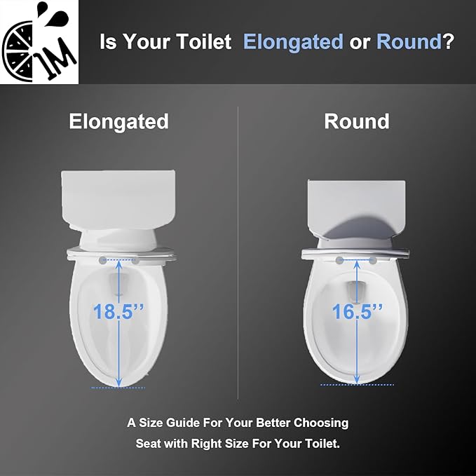 1M Soft Close Toilet Seat Elongated, Patented Quick Releasing for Easy Cleaning, Anti-Wiggling Design, Easy Installation
