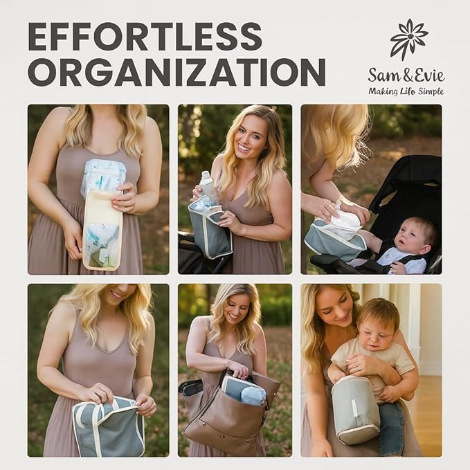 4-in-1 Baby Diaper Bag Organizer Set – Travel Packing Cubes for Baby Essentials, Newborn Must Haves, Diaper Bag Accessories, Wipes Pouch, Snack Pouch – For Boys, Girls, and On-the-Go Parents