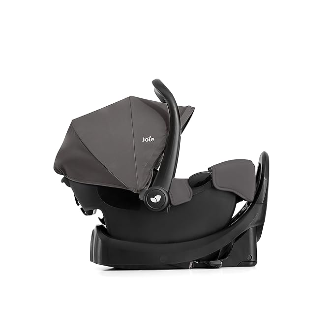 Joie Rue Lightweight Infant Car Seat & Anti-Rebound Base –Side-Impact Protection, 5-Point Harness, and UPF 50+ Canopy for Newborns and Infants (Thunder)