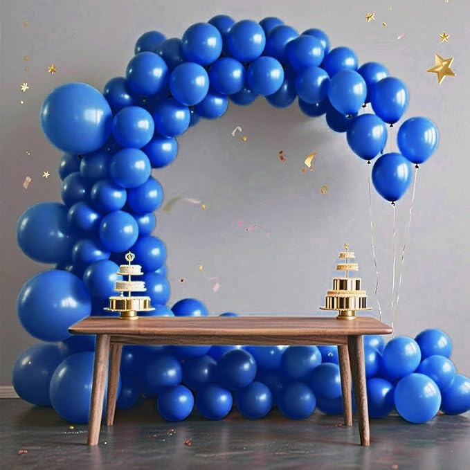 140pcs Dark Blue Round Balloons Different Sizes 18 12 10 5 Inch Latex Balloons for Arch Decoration Party Balloon Kit for Graduation Birthday Party Wedding Balloon Baby Shower Decoration