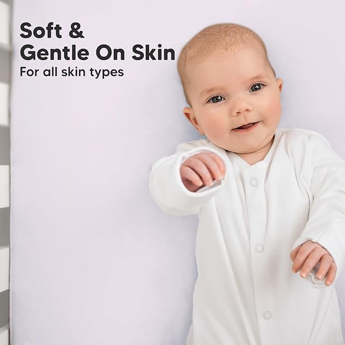 KeaBabies 2-Pack Organic Crib Sheets for Boys, Girls - 52x28 Fitted Crib Mattress Sheet Neutral, Breathable Jersey Cotton Cover for Baby Bed, Toddler Mattress, Soft & Cute Prints (Thistle)