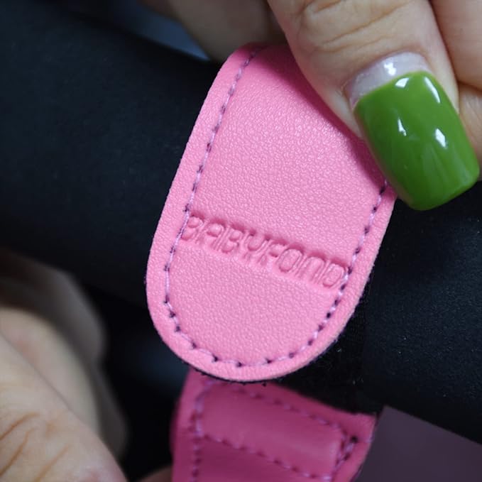 2 Pcs Stroller Hooks for Hanging, Portable Leather Style Stroller Clip Straps, Baby Stroller Hooks for Diaper Bags Grocery Shopping Bags, Mommy Hook for Stroller(Pink)