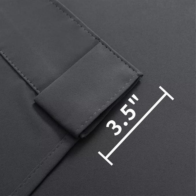 Joydeco 90 Inch Blackout Curtains for Bedroom, Thermal Insulated Black Out Curtains 2 Panels Set, Room Darkening Drapes for Living Room Window Rod Pocket Back Tab (W52 x L90 Inch, Dark Grey)