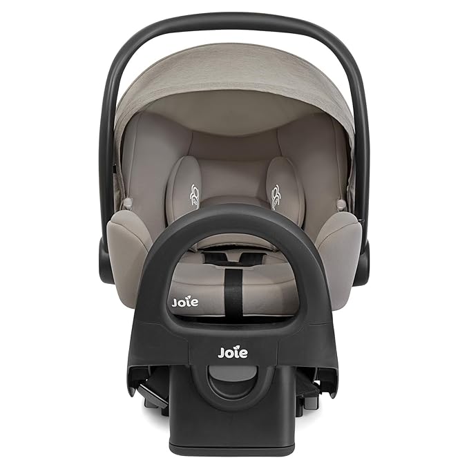 Joie Rue Lightweight Infant Car Seat & Anti-Rebound Base –Side-Impact Protection, 5-Point Harness, and UPF 50+ Canopy for Newborns and Infants (Dove)