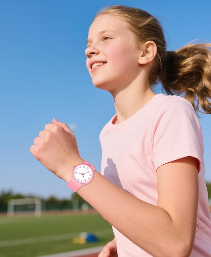 Kids Analog Watch Boys Girls, 30M Waterproof, Sports Watch for Boys, Easy to Read Children's Thin Dial Wrist Watches with Soft Band, for Ages 5-15 Kids Great Birthday Gifts Christmas Day