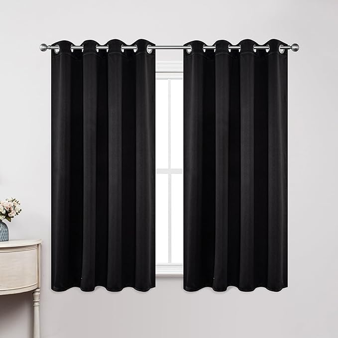 Joydeco Blackout Curtains 72 Inch Length 2 Panels Set, Thermal Insulated Long Drapes 2 Burg, Room Darkening Grommet Curtains for Living Room Bedroom Window